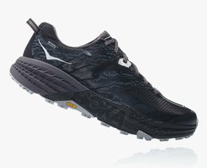 Hoka One One Men's Speedgoat 3 Waterproof Hiking Shoes Black/Grey Canada Sale [GUWST-5710]